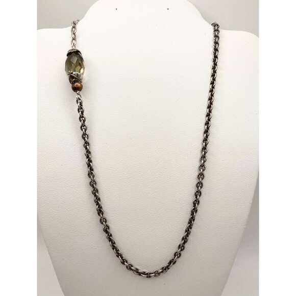 Beth Orduna sterling silver genuine quartz pearl Necklace - Picture 1 of 9